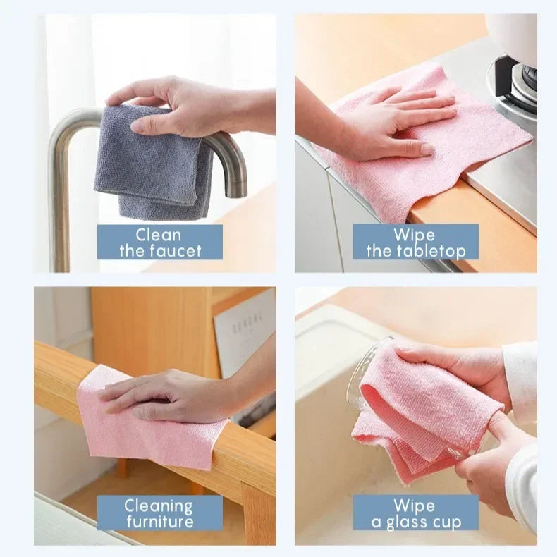 Reusable Microfiber Cleaning Towel Roll (20 Sheets)