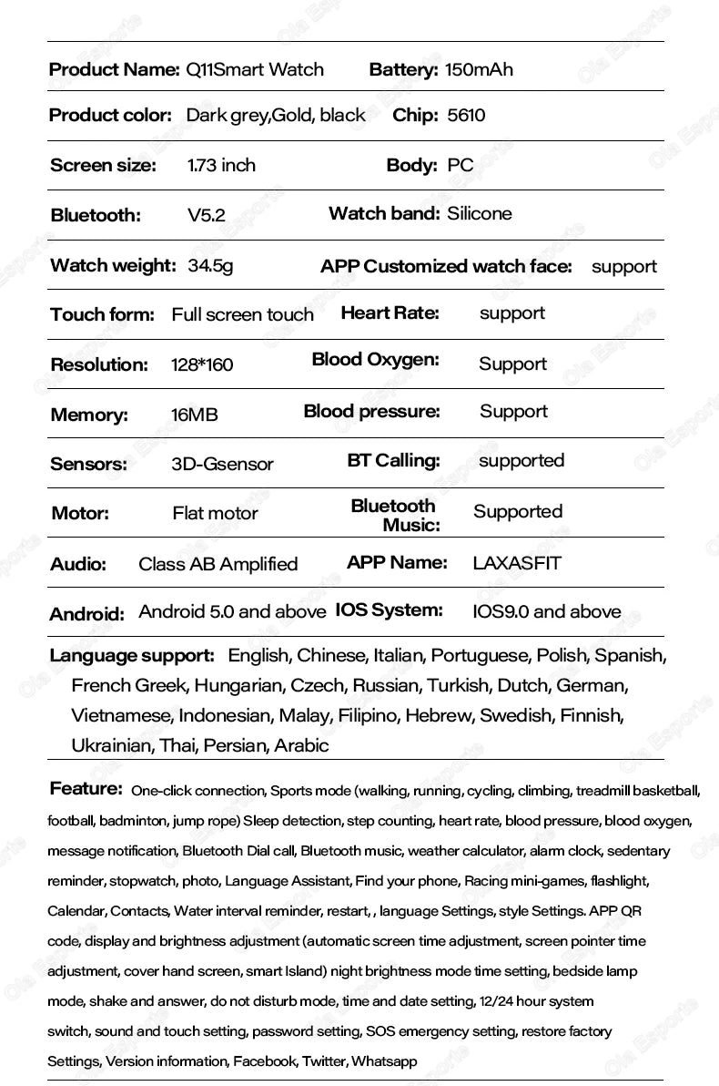 Original Men’s Smartwatch 3ATM/IP68
