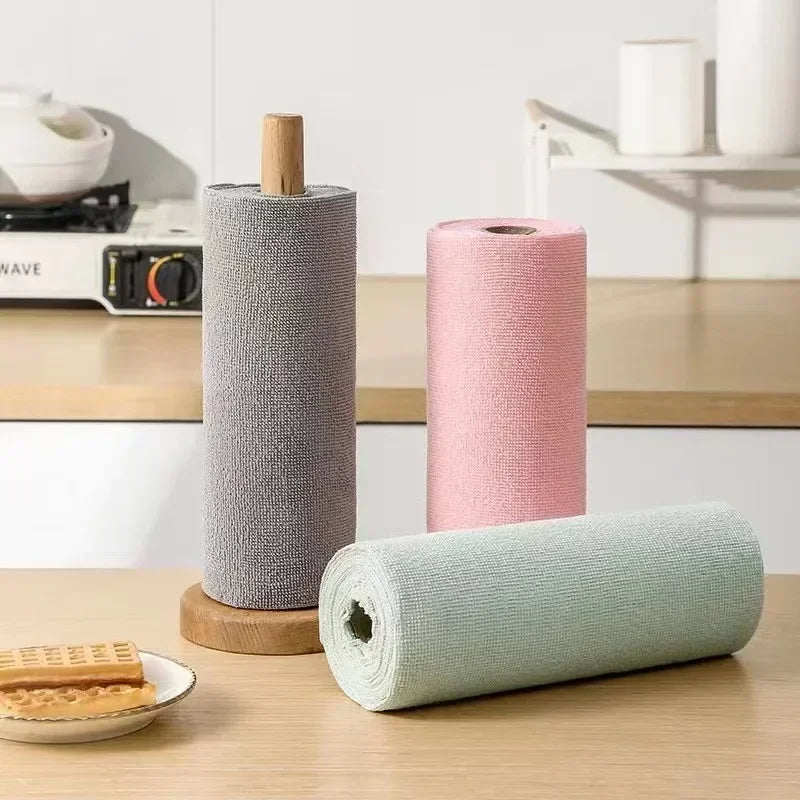 Reusable Microfiber Cleaning Towel Roll (20 Sheets)