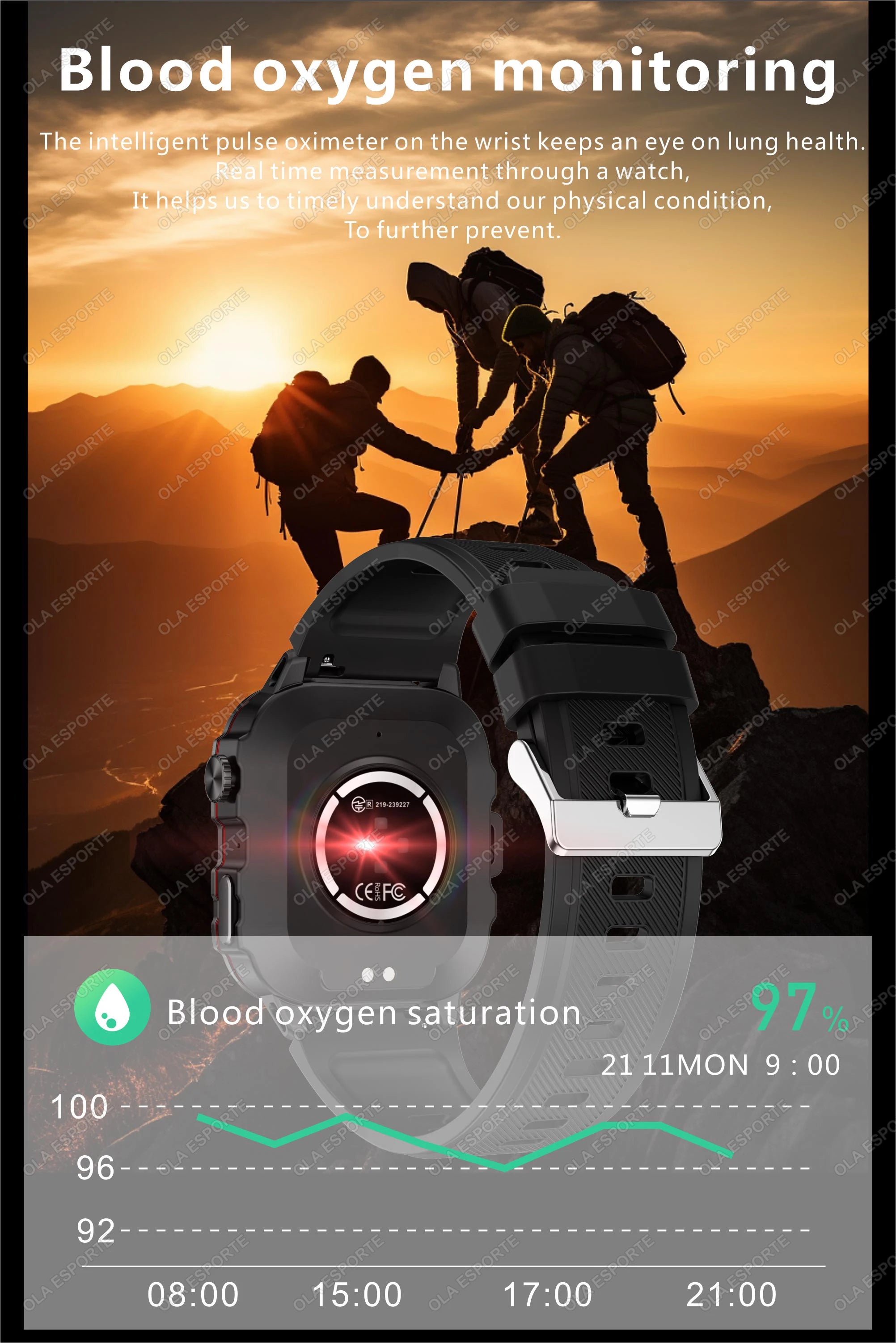 2025 Huawei/Xiaomi Military GPS Smartwatch – Waterproof with Flashlight