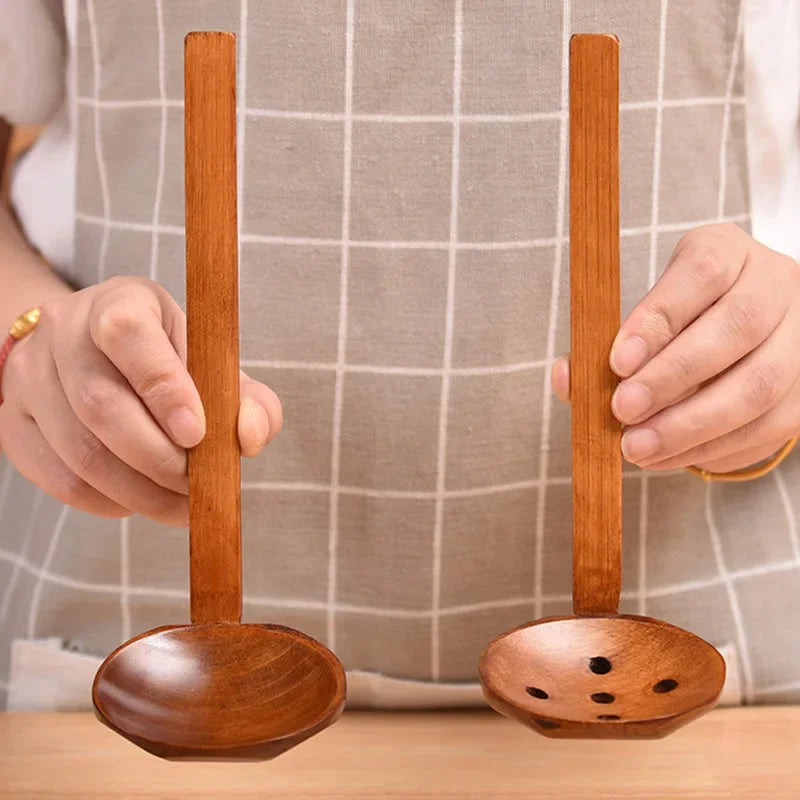 Japanese Long Handle Bamboo Soup Spoon Kitchen Cooking Tool