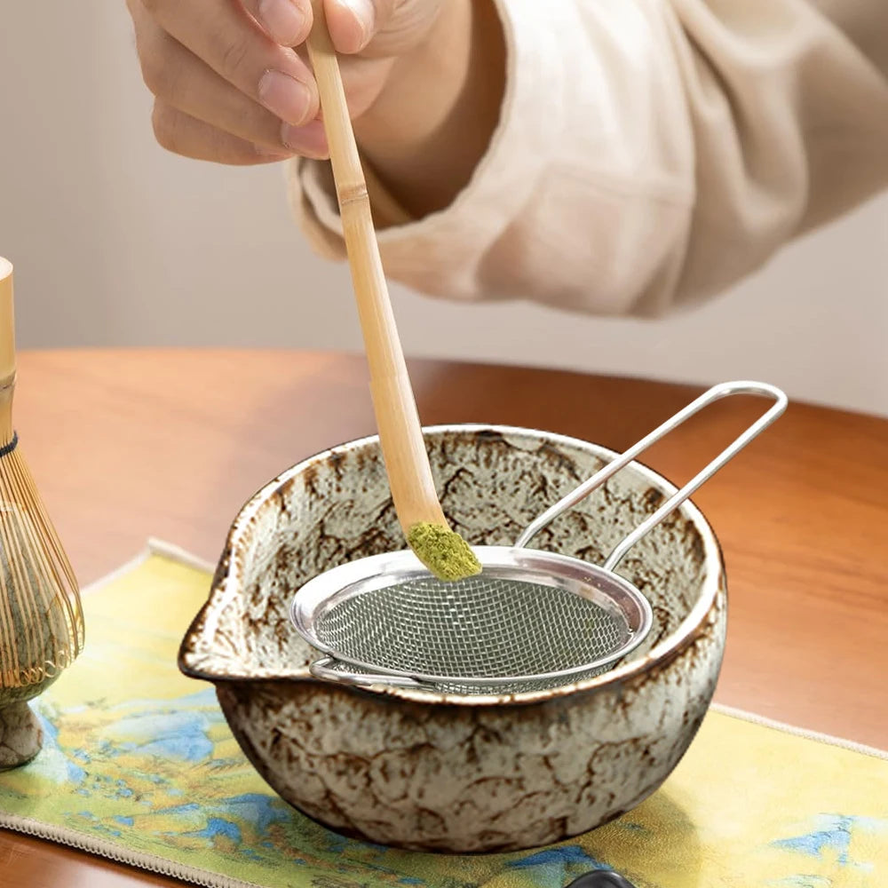 6PCS Japanese Matcha Tea Set – Bamboo Whisk, Bowl & Tools