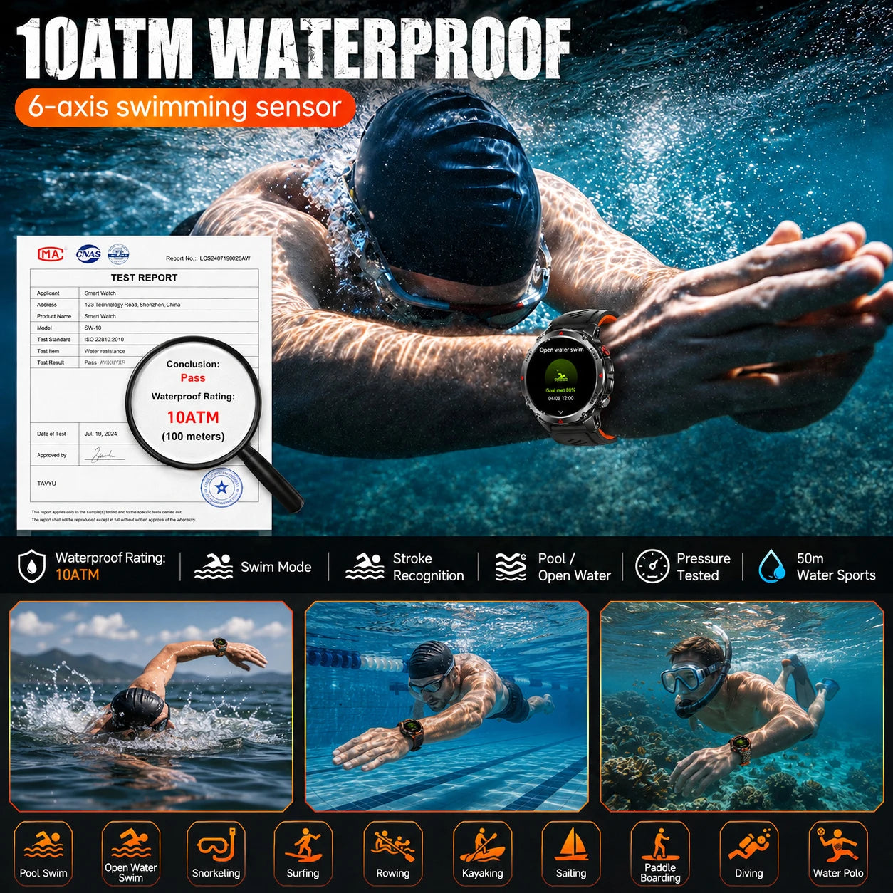 T-Rex 3 Pro Military GPS Smartwatch 10ATM AMOLED Men