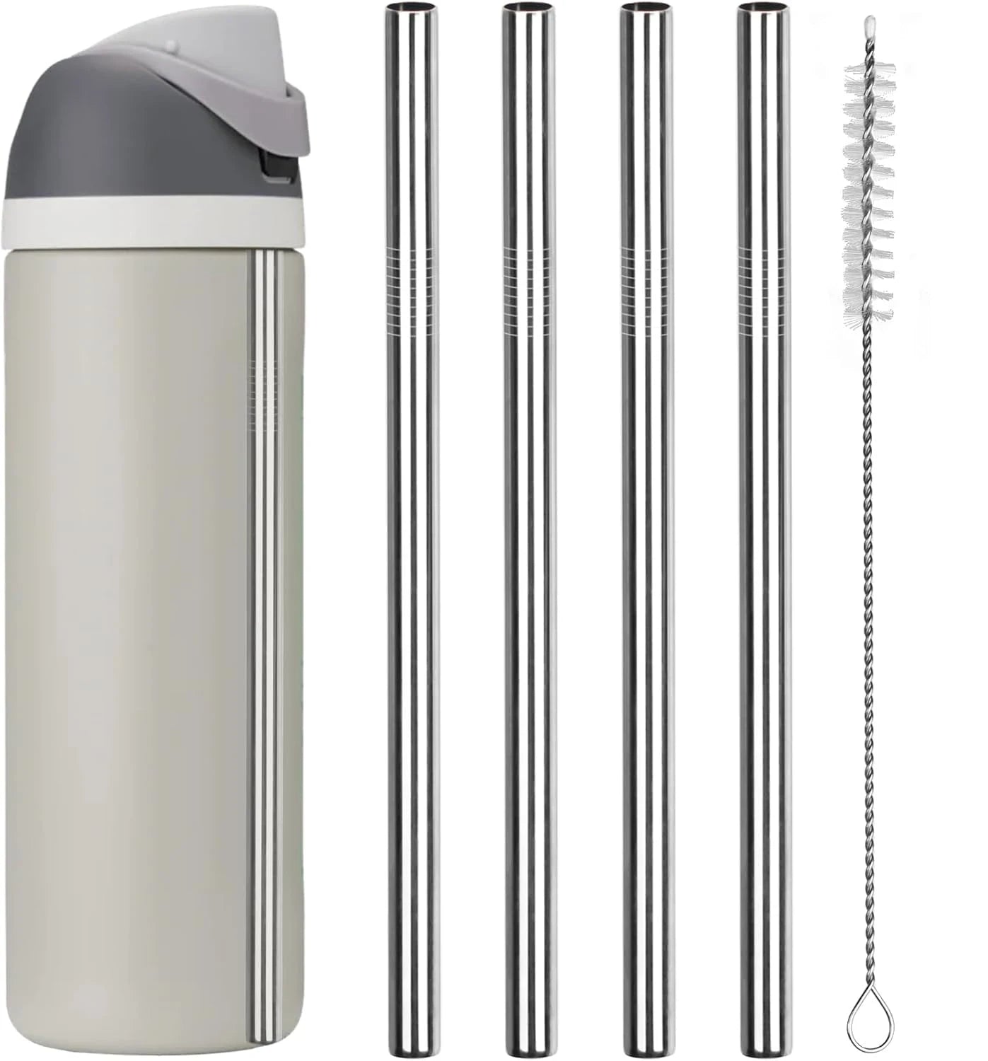 Metal Replacement Straws for Owala Bottles 24–32oz Stainless Steel Set