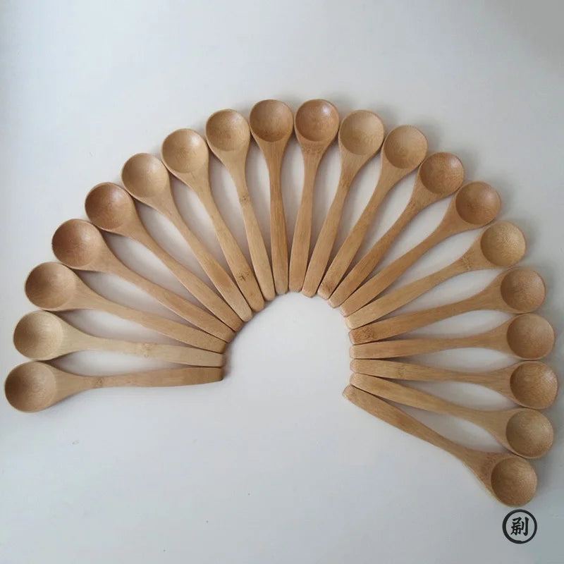 10pcs Bamboo Wooden Honey Spoon Set Kitchen Tableware