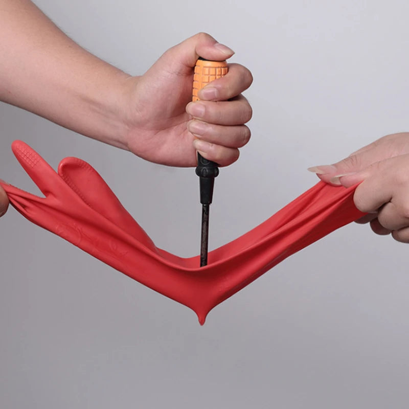 1 Pair Long Silicone Dishwashing Scrubber Gloves