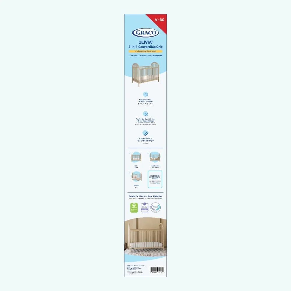3-in-1 Convertible Baby Crib – Driftwood Finish