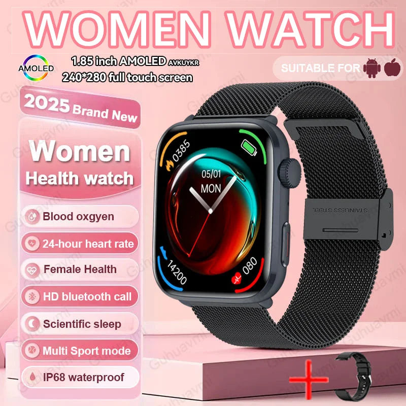 AI Smart Health Watch ECG HRV Blood Pressure Monitor NFC