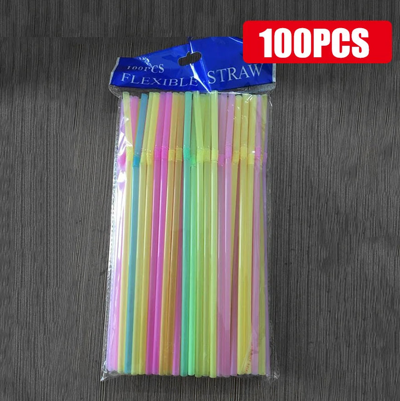 Multicolor Disposable Drinking Straws for Party and Beverage Use