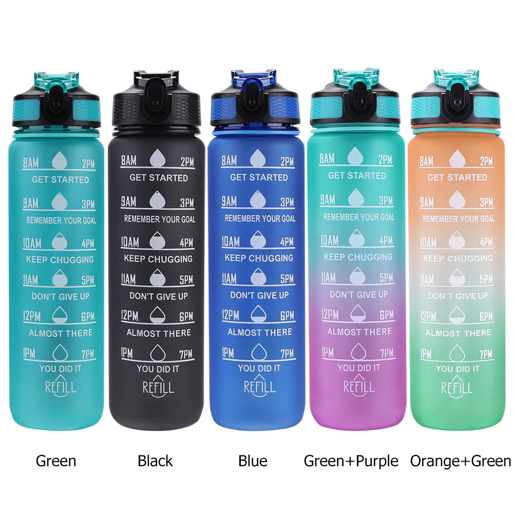 1000ml Leakproof Sports Water Bottle with Straw