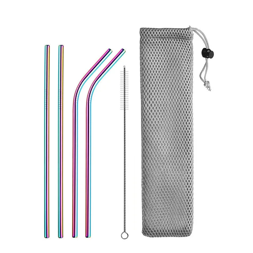 Reusable 304 Stainless Steel Straw Set