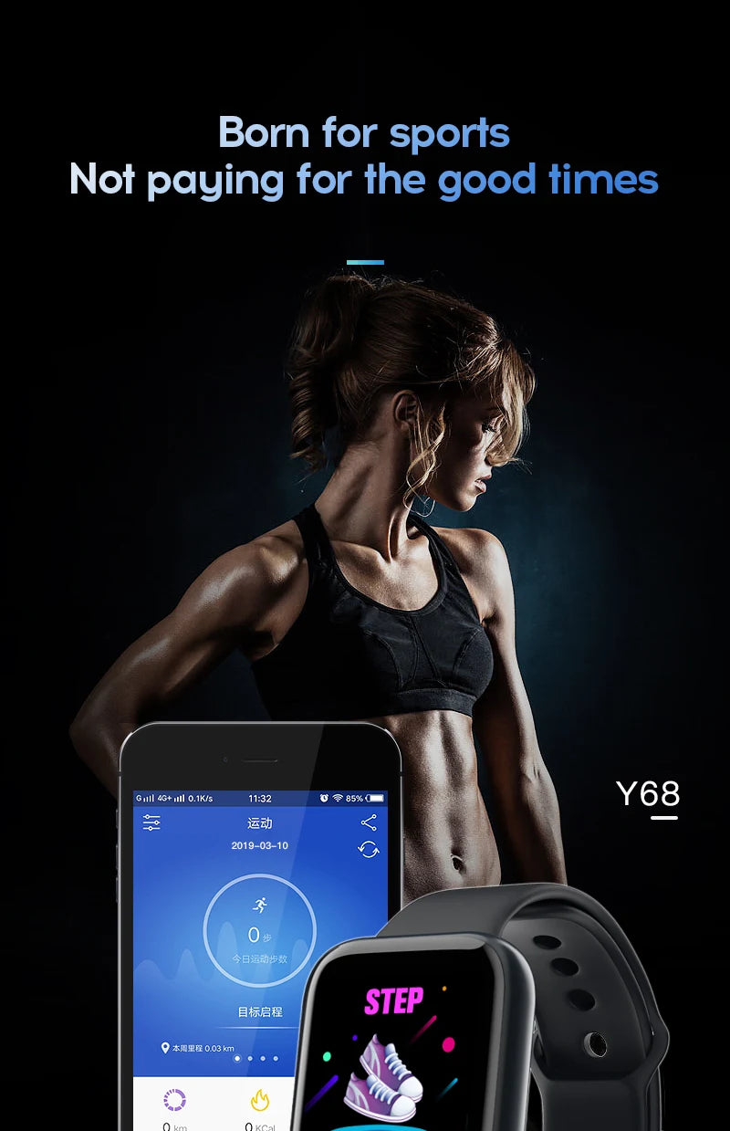 Y68/D20 Bluetooth Smartwatch for Men & Women
