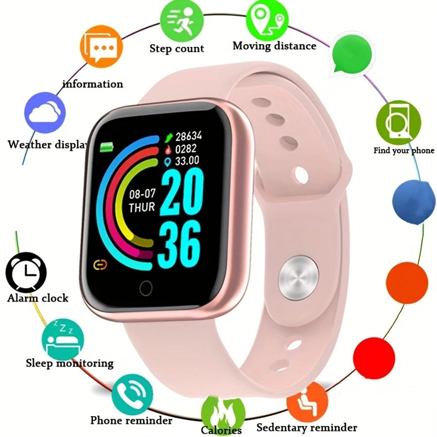 Smartwatch Men Women Fitness Tracker Message Call Compatible