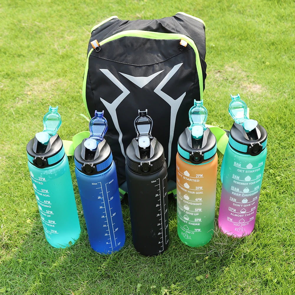 1000ml Leakproof Sports Water Bottle with Straw