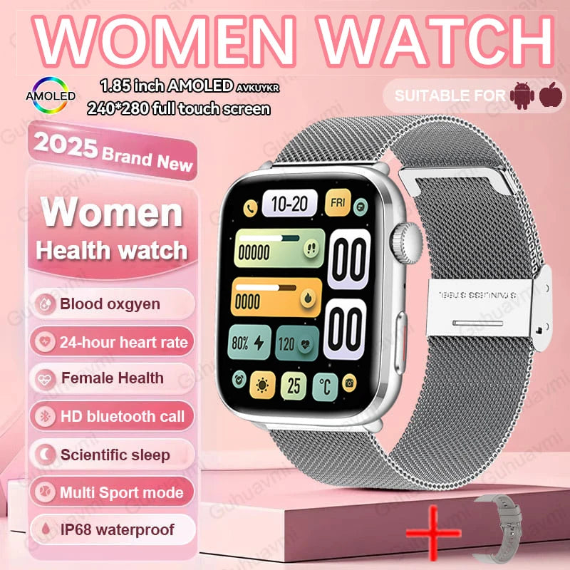 AI Smart Health Watch ECG HRV Blood Pressure Monitor NFC