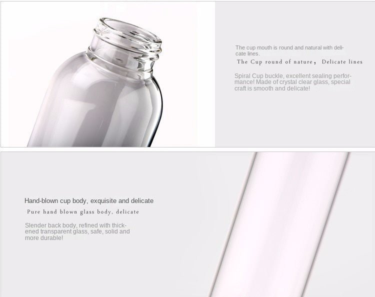 550ml Portable Glass Water Bottle – Travel & Car Friendly