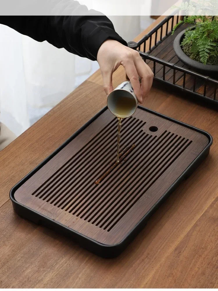 Portable Bamboo Tea Tray – Kung Fu Tea Set Drainage Tray