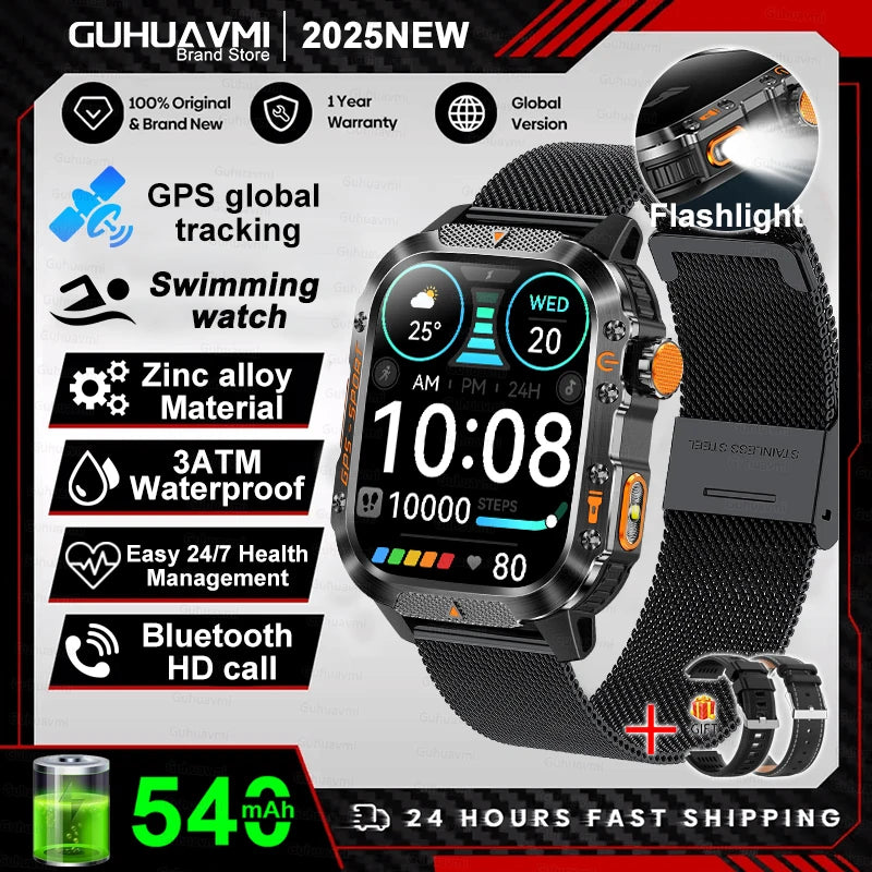 Military Grade GPS Smartwatch Men 10ATM Waterproof Outdoor