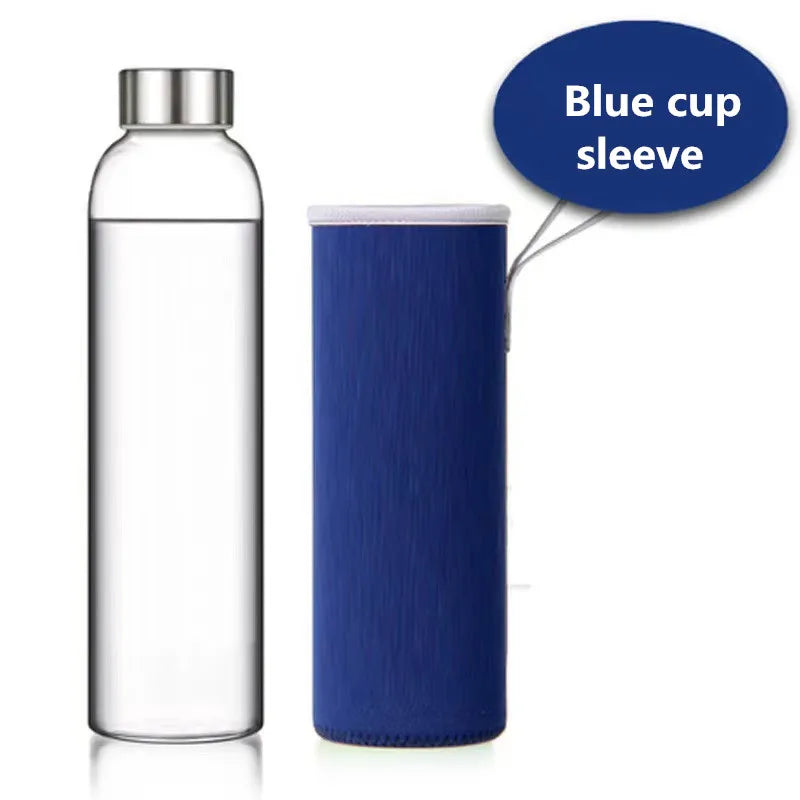550ml Portable Glass Water Bottle – Travel & Car Friendly