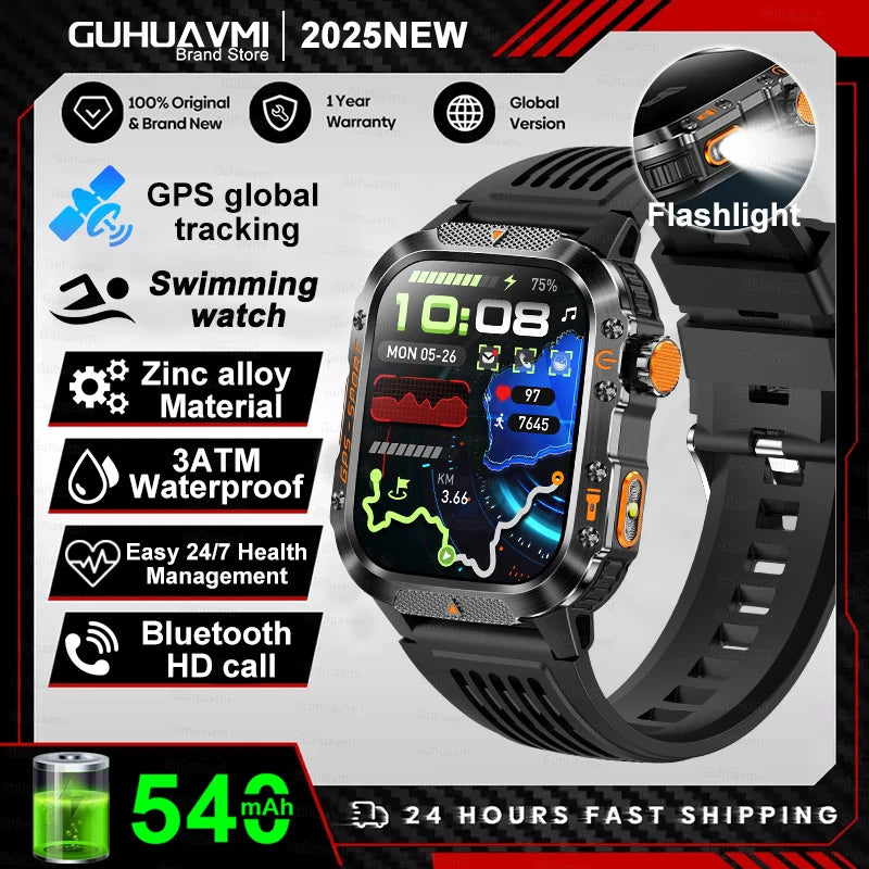 Military Grade GPS Smartwatch Men 10ATM Waterproof Outdoor