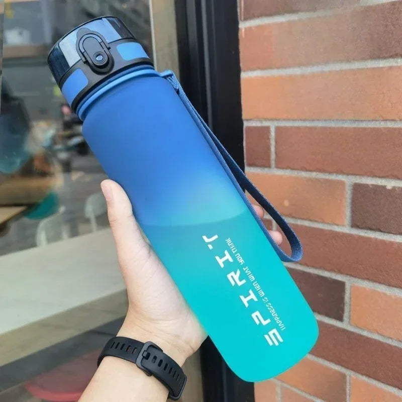 500ml/650ml/1000ml Sports Water Bottle Leak Proof Colorful Plastic Cup Drinking for Outdoor Travel Portable Gym Fitness Jugs