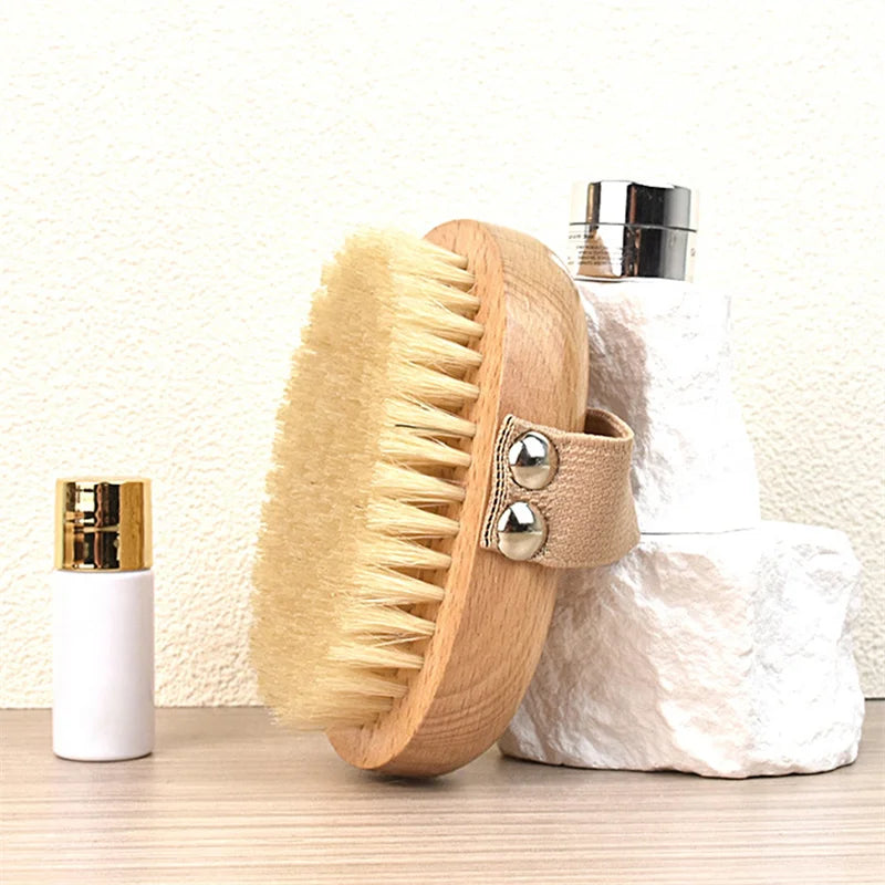 Natural Boar Bristle Bamboo Body Brush – Dry & Wet Exfoliating