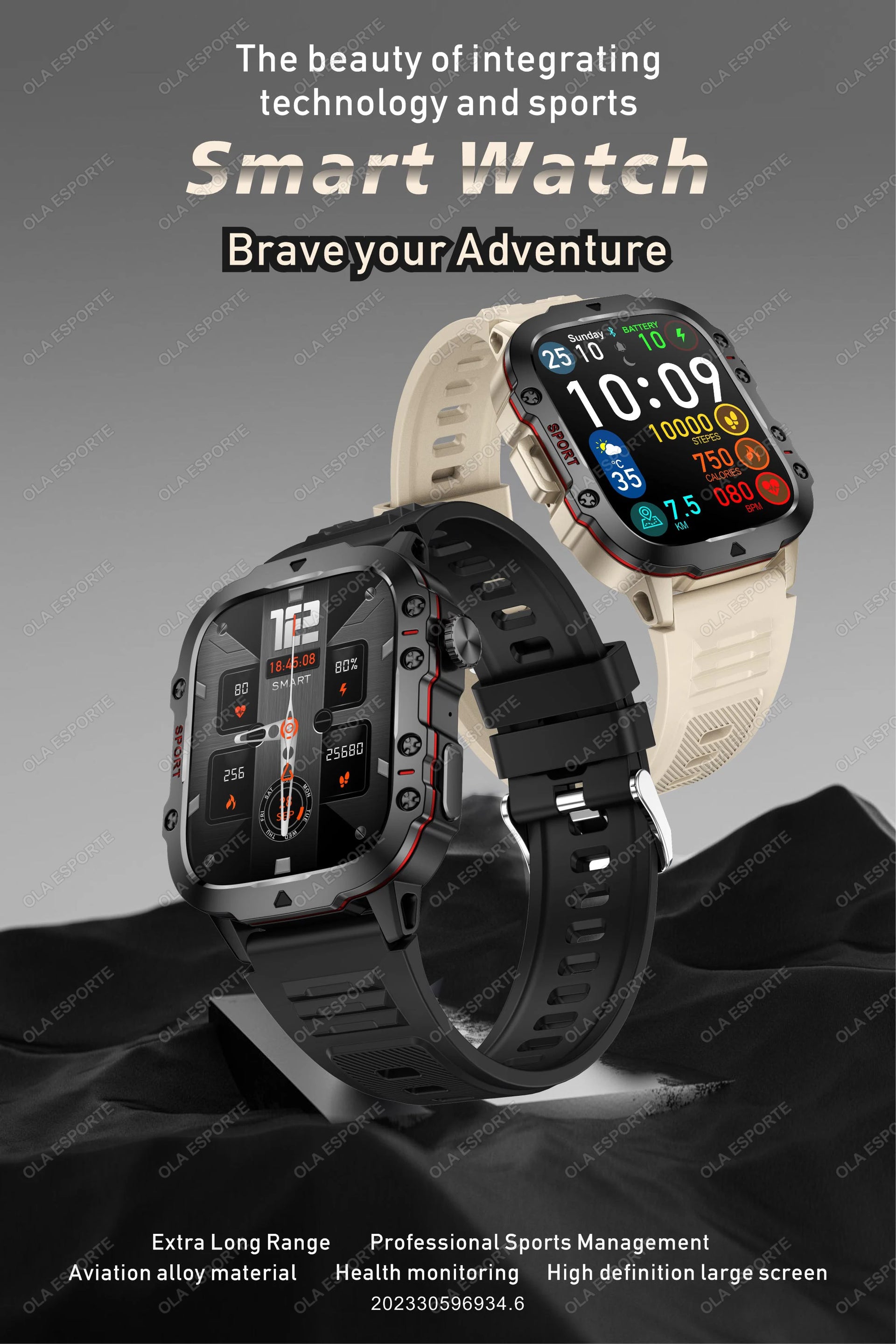 2025 Huawei/Xiaomi Military GPS Smartwatch – Waterproof with Flashlight