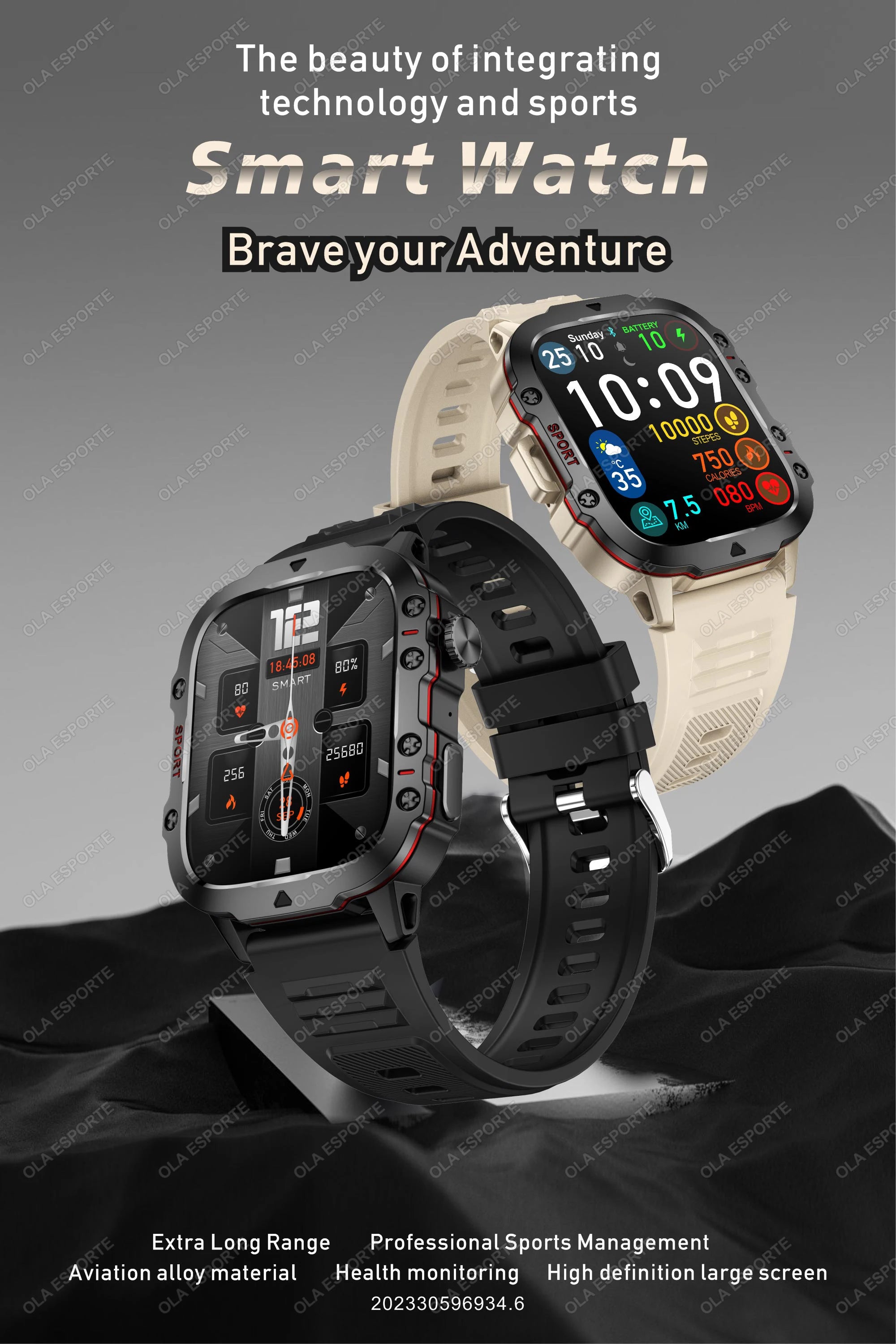 2025 Huawei/Xiaomi Military GPS Smartwatch – Waterproof with Flashlight