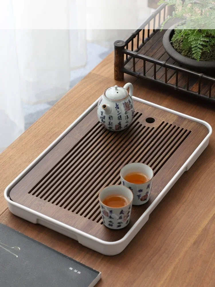 Portable Bamboo Tea Tray – Kung Fu Tea Set Drainage Tray