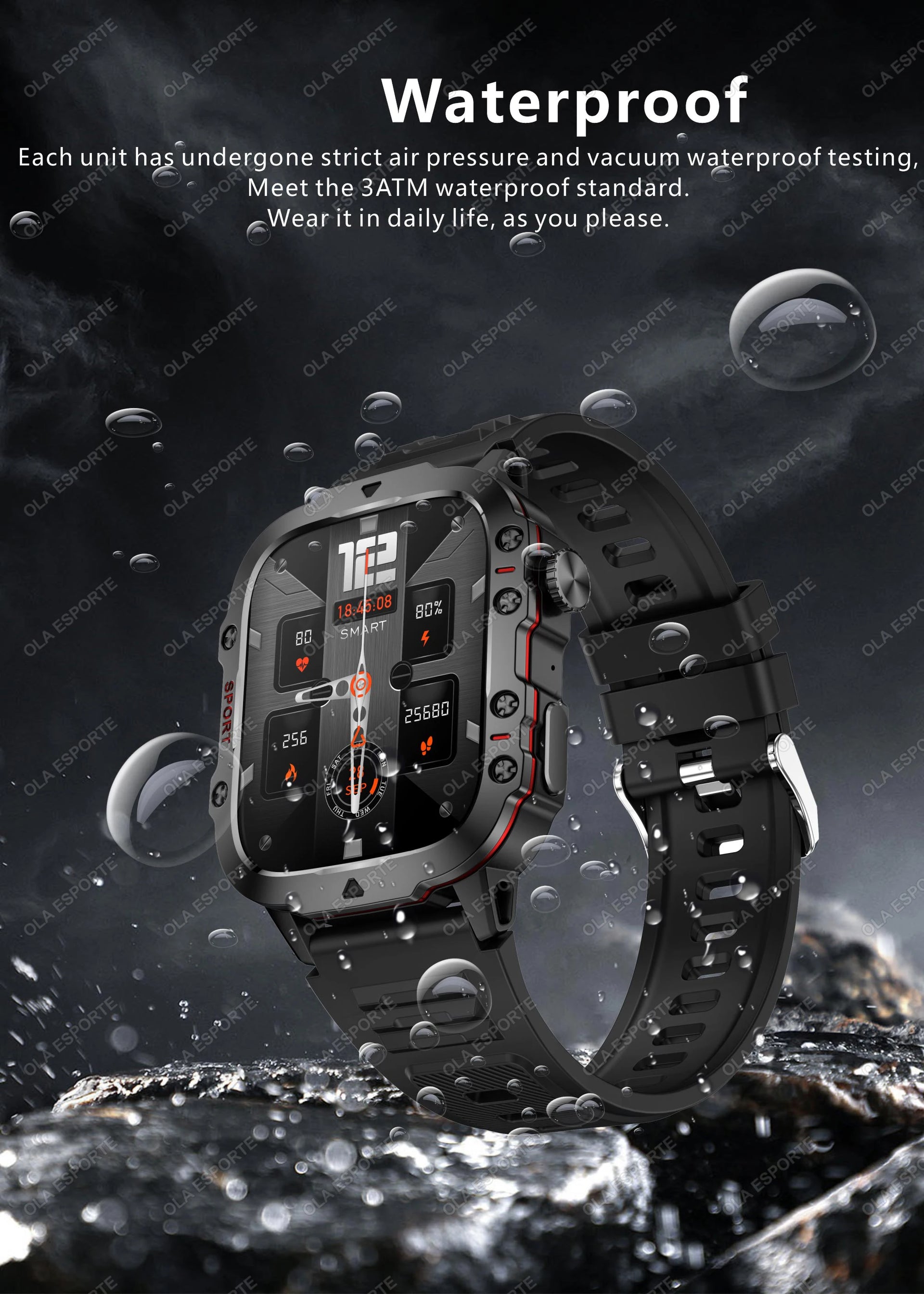 2025 Huawei/Xiaomi Military GPS Smartwatch – Waterproof with Flashlight