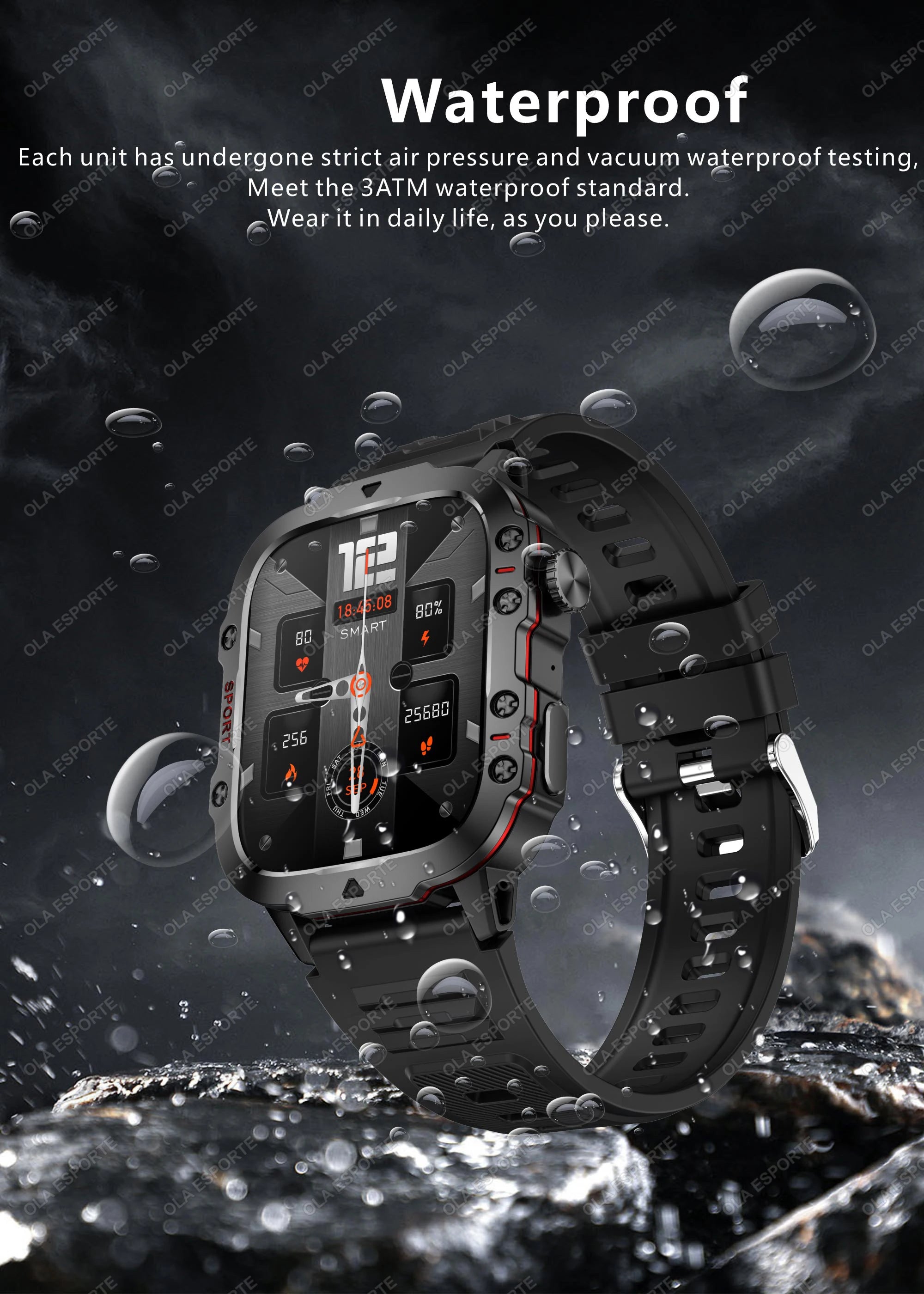 2025 Huawei/Xiaomi Military GPS Smartwatch – Waterproof with Flashlight