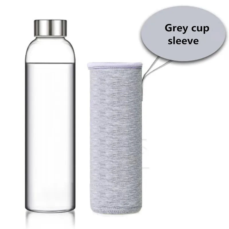 550ml Portable Glass Water Bottle – Travel & Car Friendly