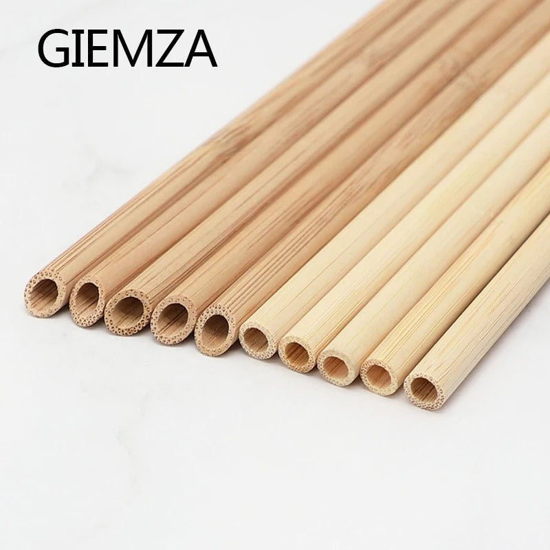 Reusable Bamboo Wood Drinking Straws 50pcs Eco Friendly Tubes