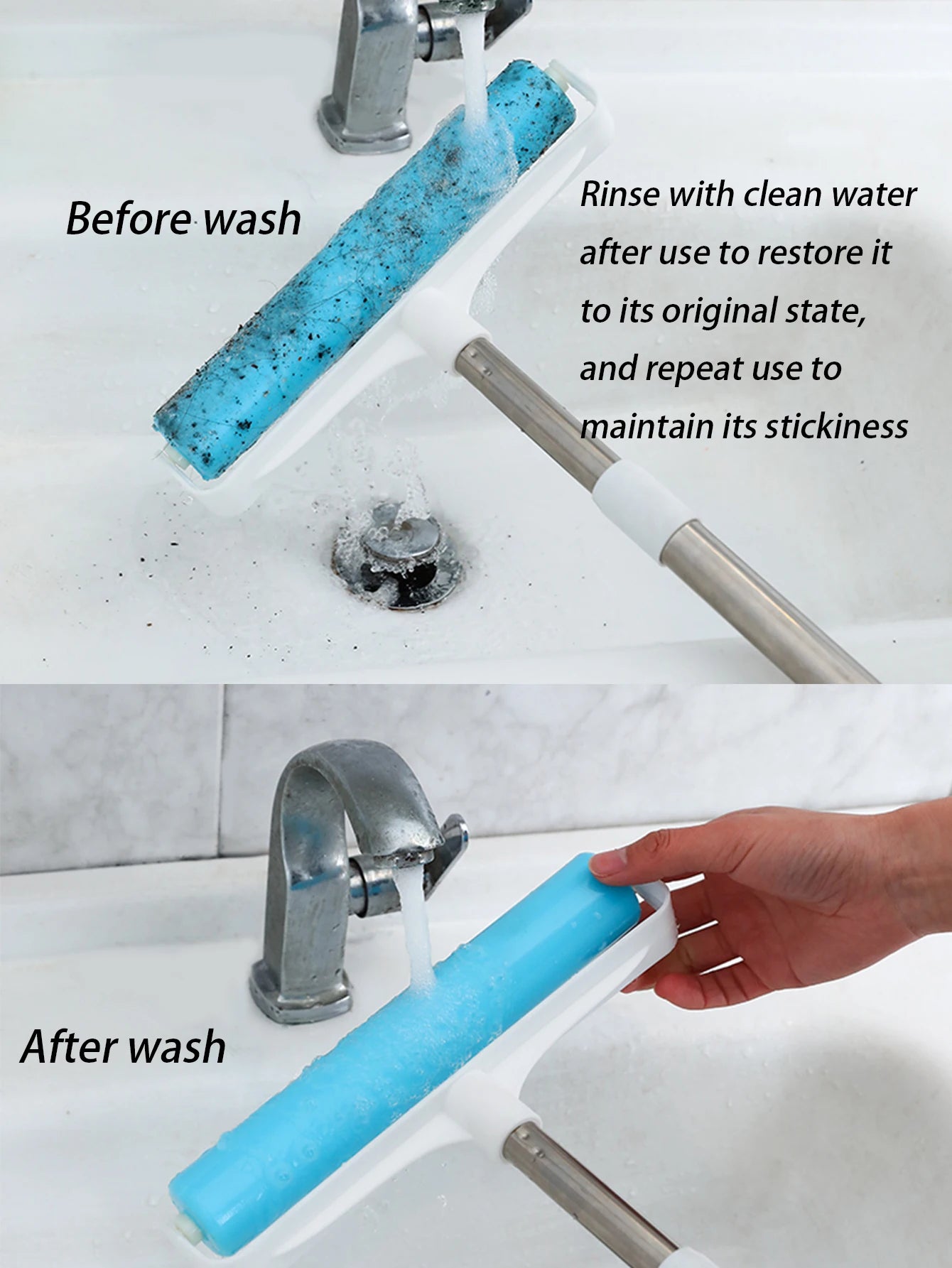 Washable Reusable Lint Roller with Extendable Handle Cleaning Tool