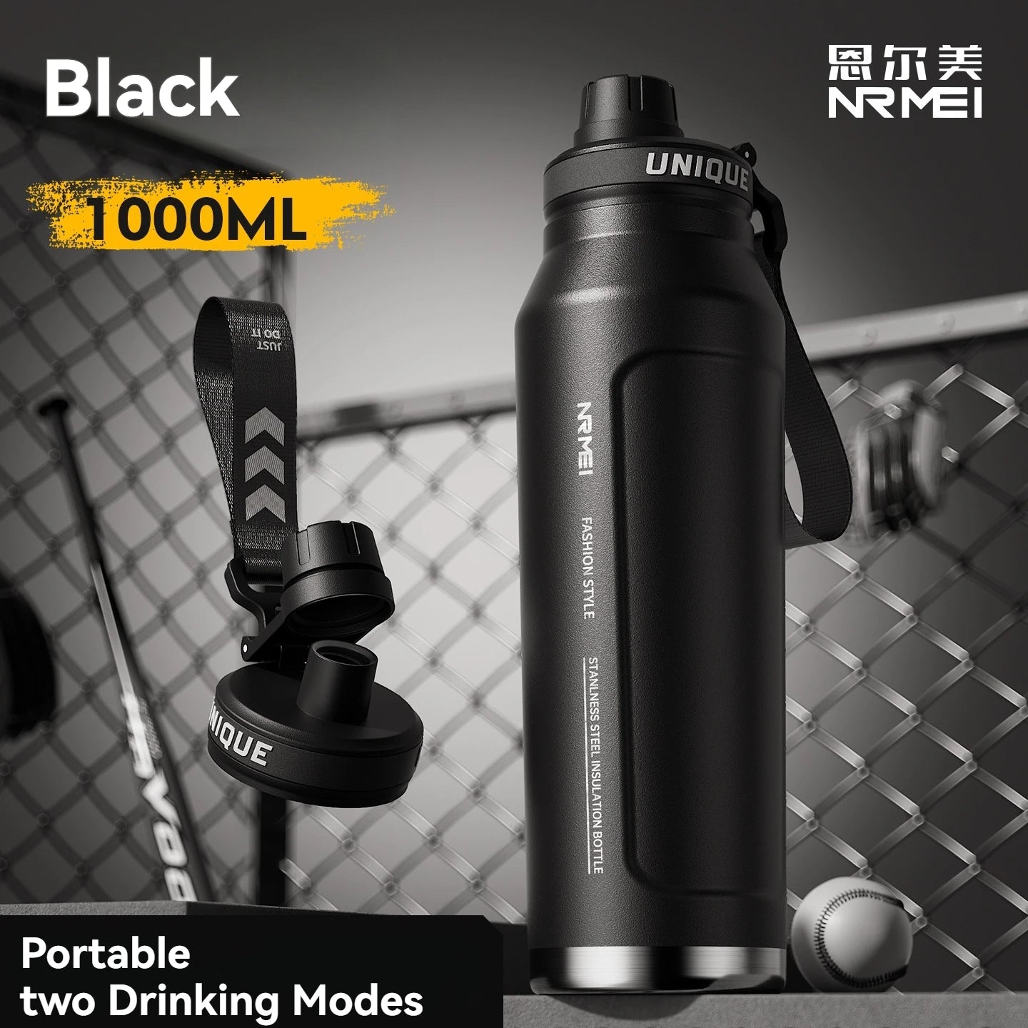 1L Stainless Steel Insulated Water Bottle with Handle Thermos