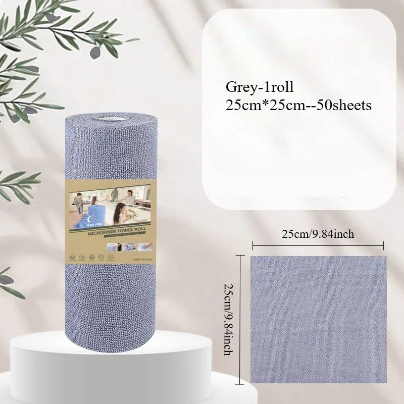 Reusable Microfiber Cleaning Cloth Roll for Kitchen Household Use