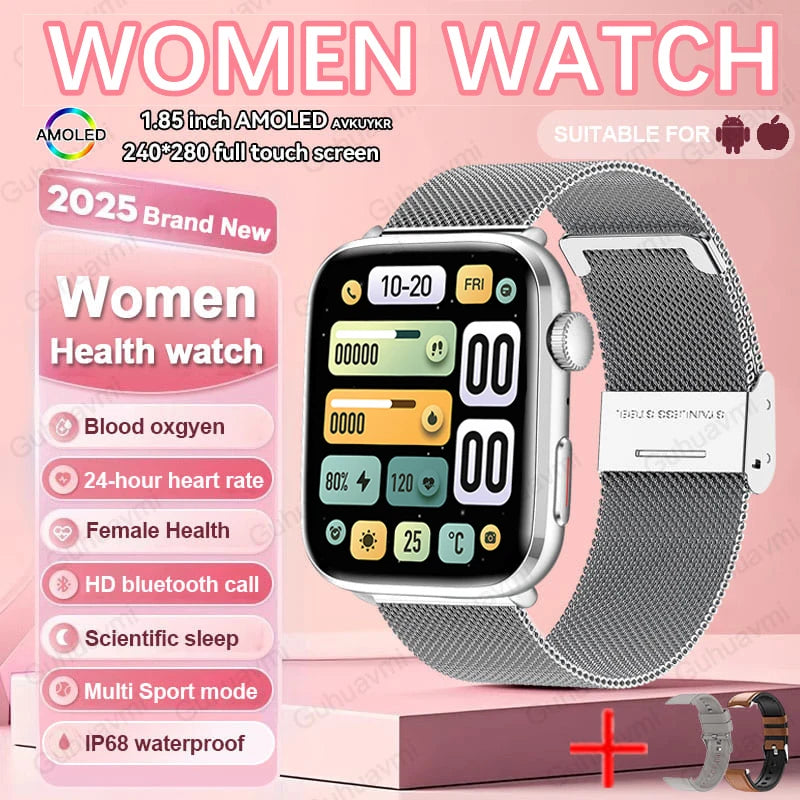 AI Smart Health Watch ECG HRV Blood Pressure Monitor NFC