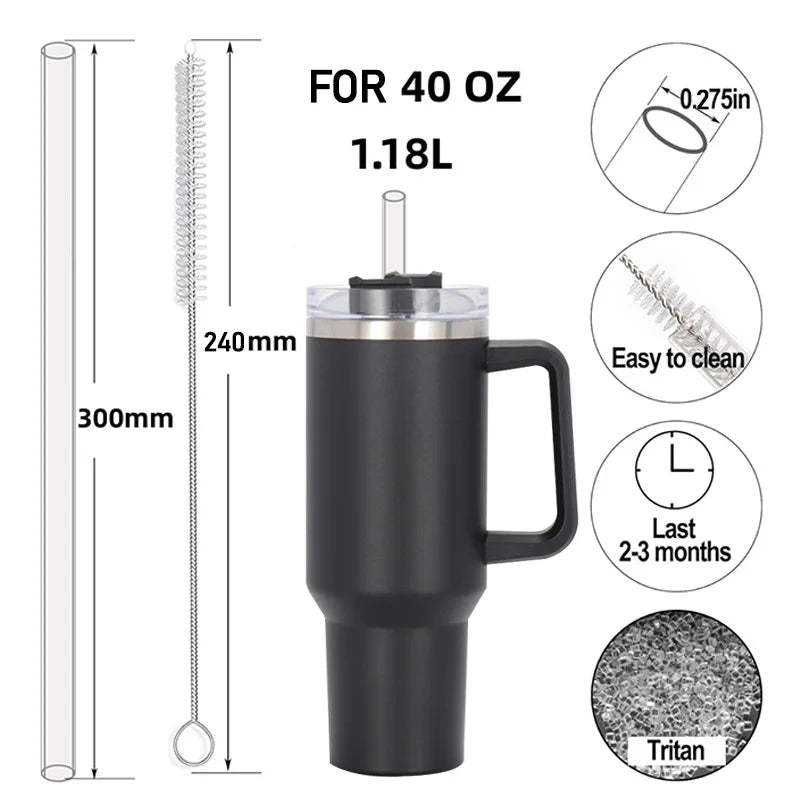 30cm Replacement Straw for Stanley 40oz Tumbler Reusable Plastic