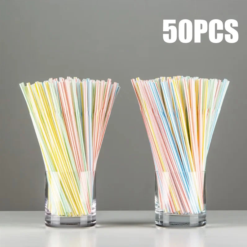 Multicolor Disposable Drinking Straws for Party and Beverage Use