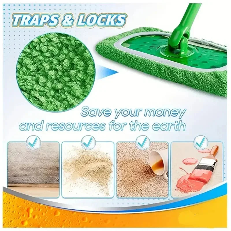 Reusable Microfiber Mop Pads – Wet & Dry Cleaning Cloths