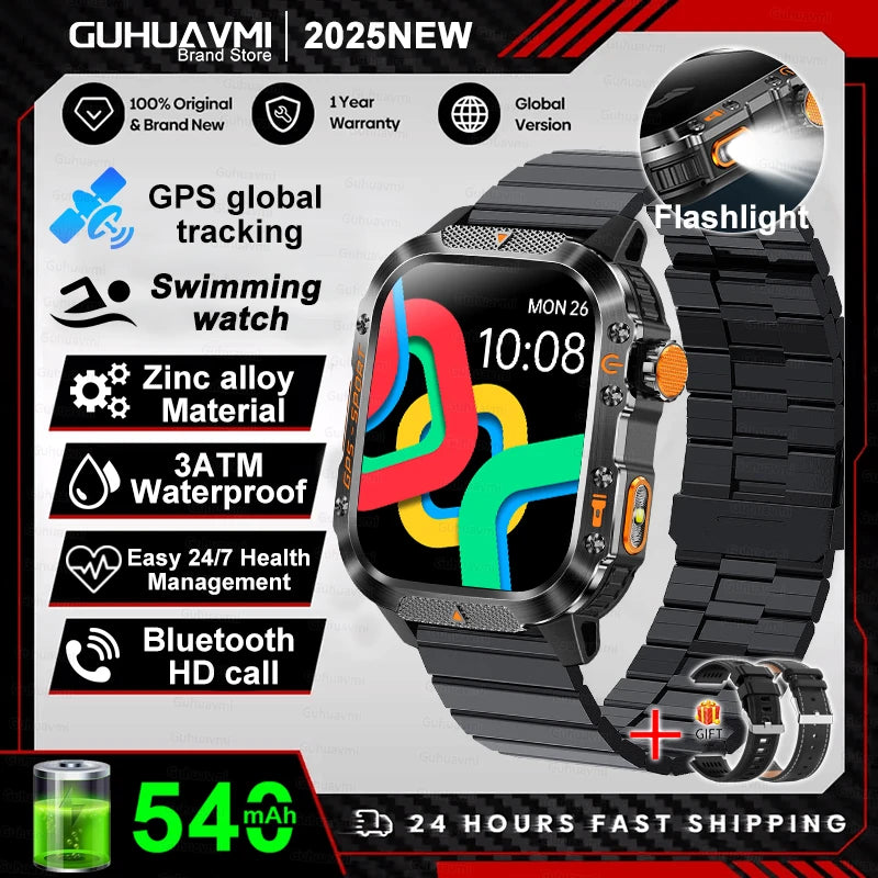 Military Grade GPS Smartwatch Men 10ATM Waterproof Outdoor