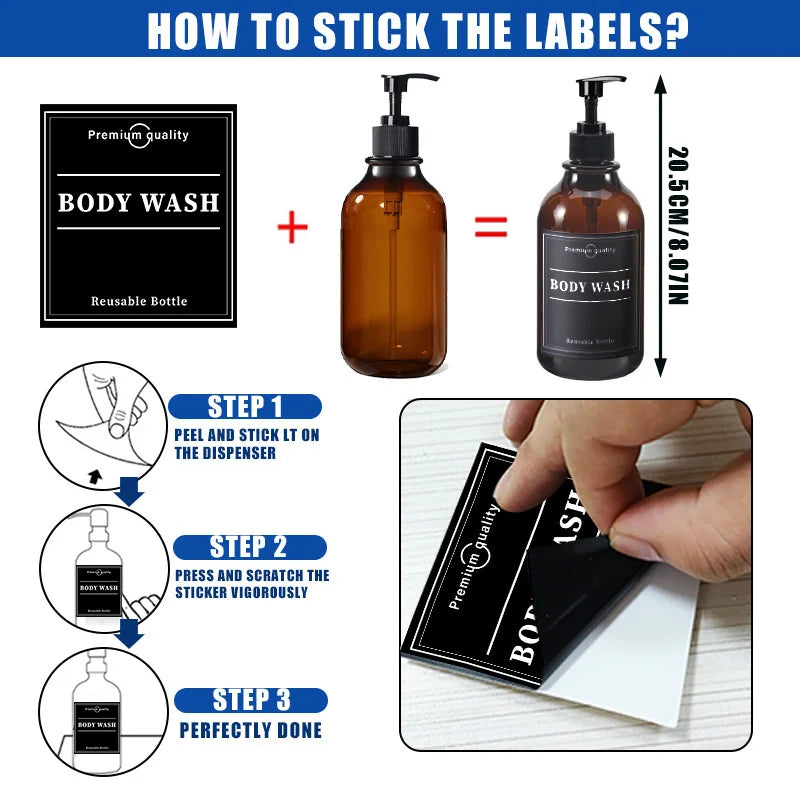3Pcs 500ML Shampoo Bottles with Pump – Refillable Dispensers