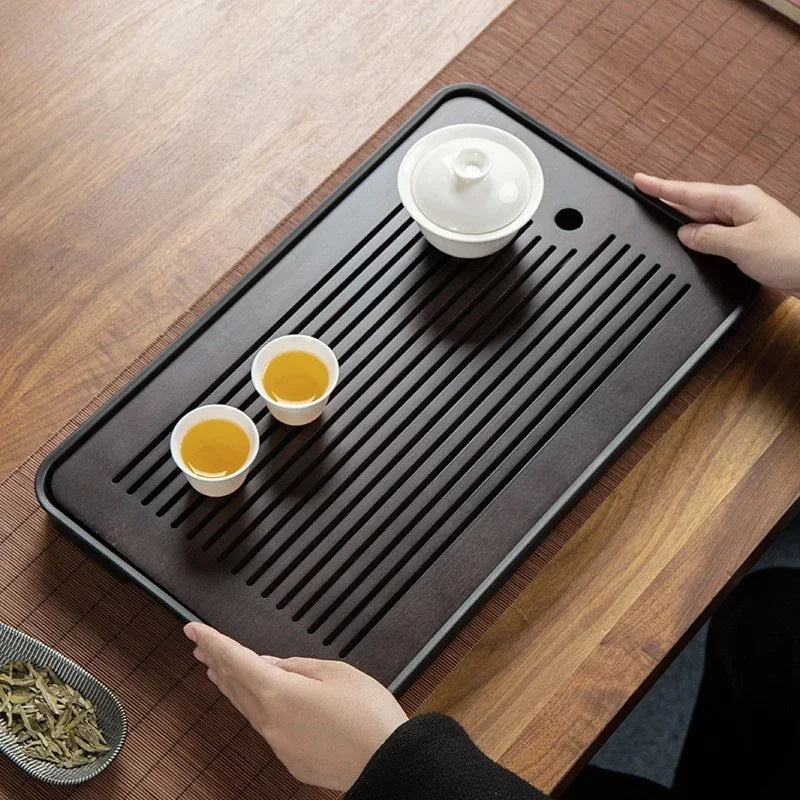 Portable Bamboo Tea Tray – Kung Fu Tea Set Drainage Tray