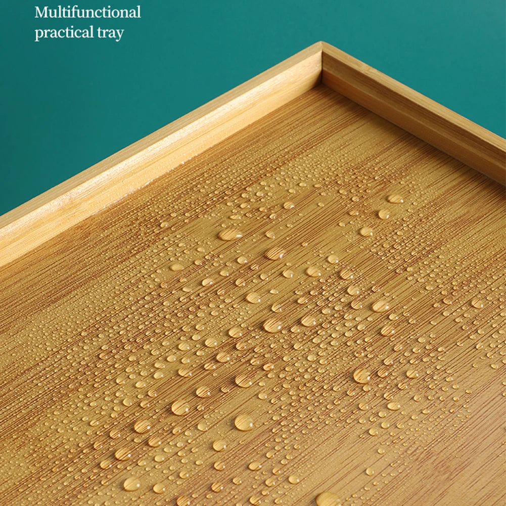 Bamboo Wooden Serving Tray – Rectangular Tea & Food Tray