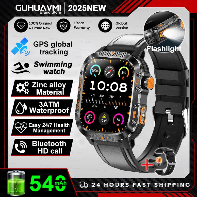 Military Grade GPS Smartwatch Men 10ATM Waterproof Outdoor