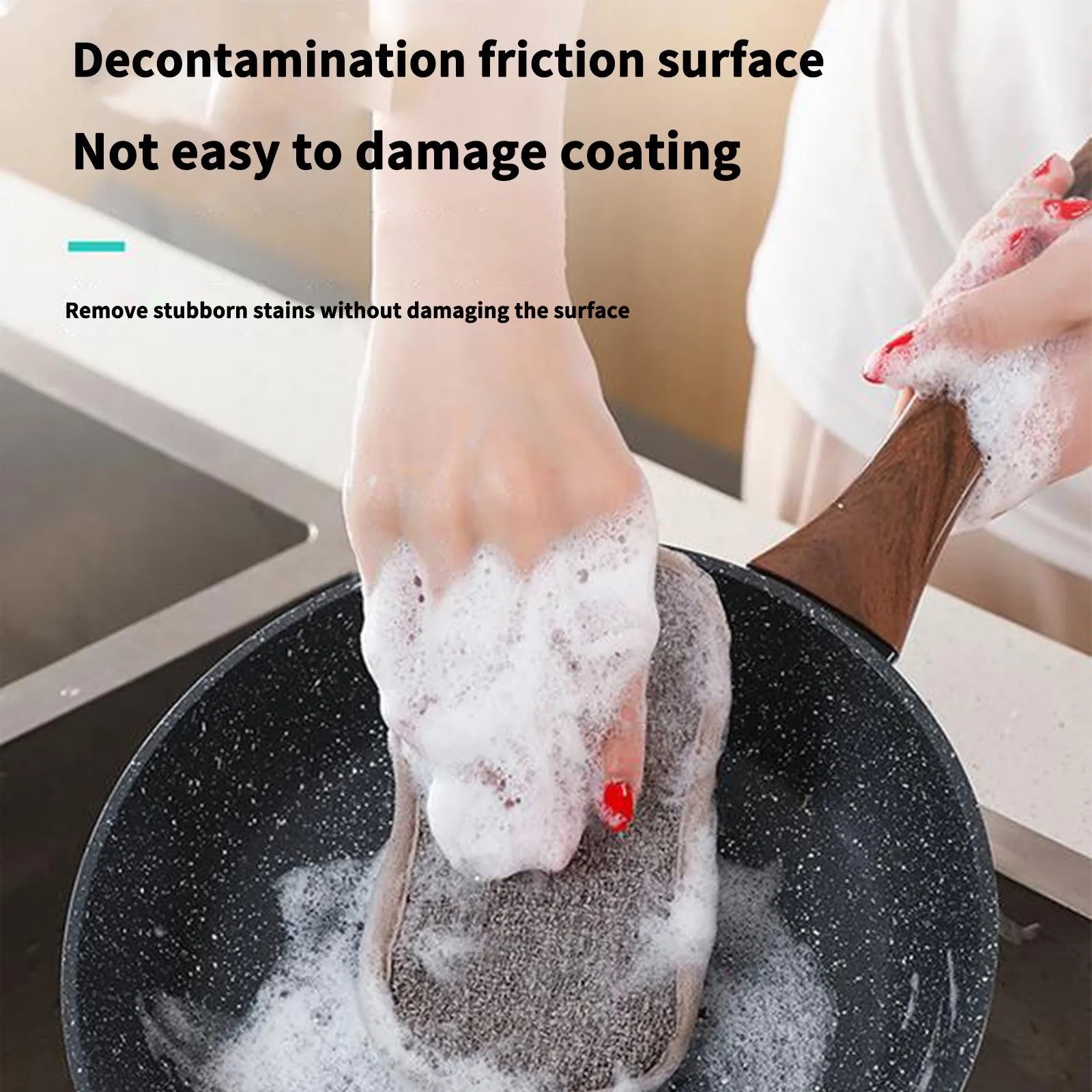 Reusable Double-Sided Microfiber Dishwashing Sponge