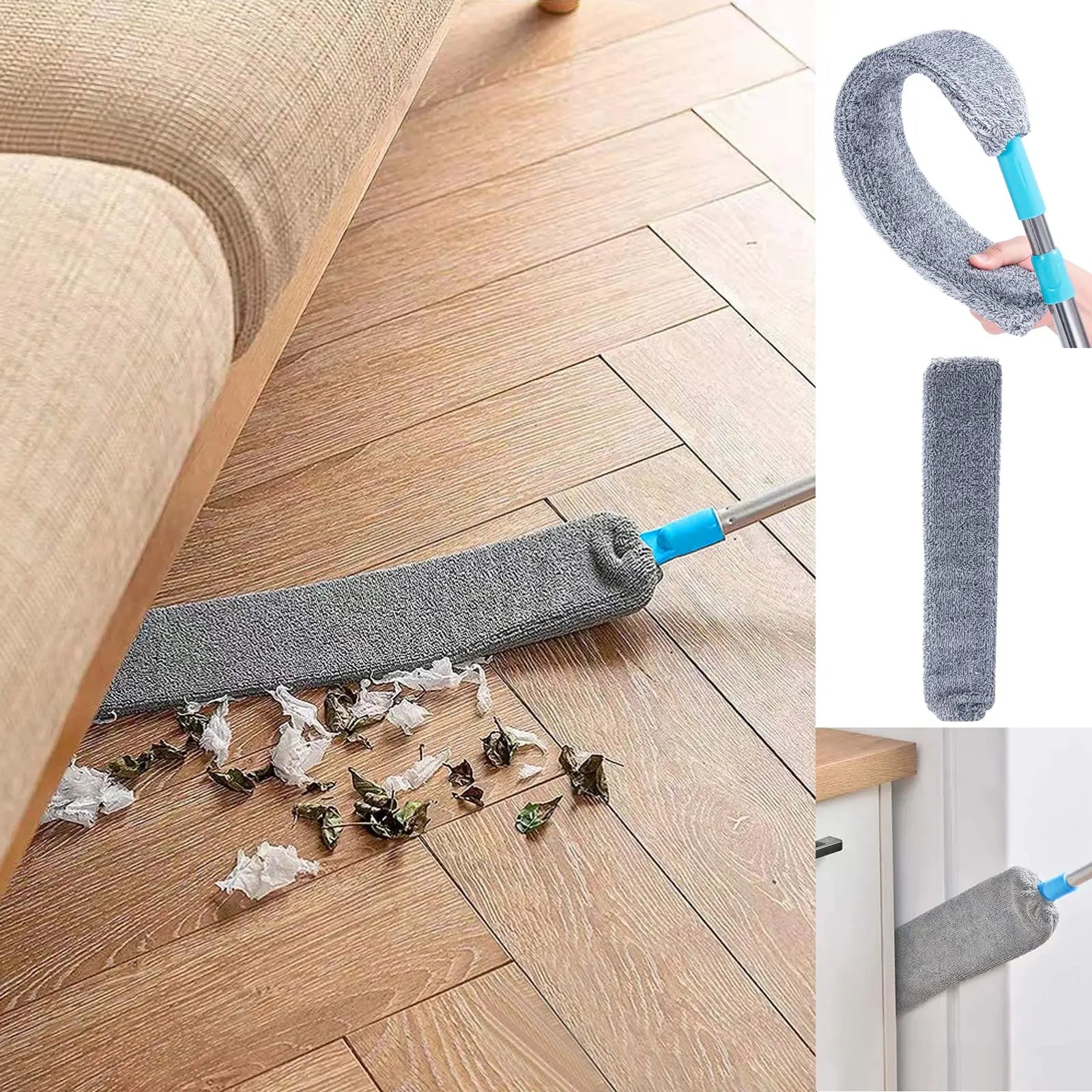 360° Microfiber Mop Set with Extendable Telescopic Pole