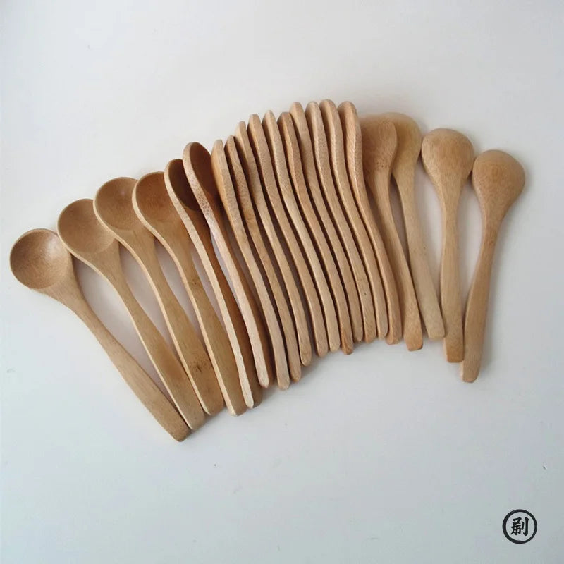 10pcs Bamboo Wooden Honey Spoon Set Kitchen Tableware
