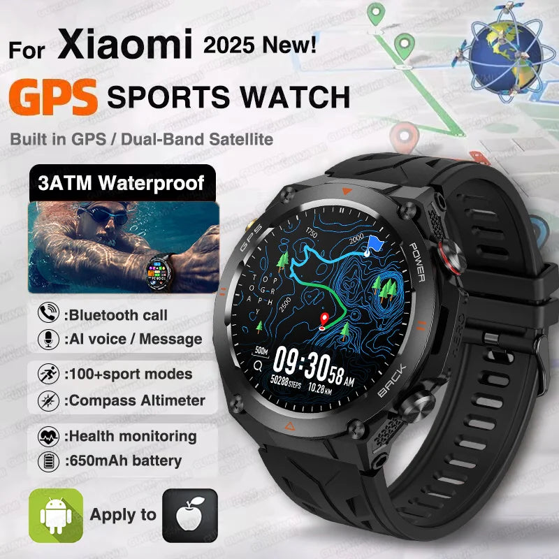 2025 Xiaomi GPS Sports Smartwatch – Waterproof with Bluetooth Call