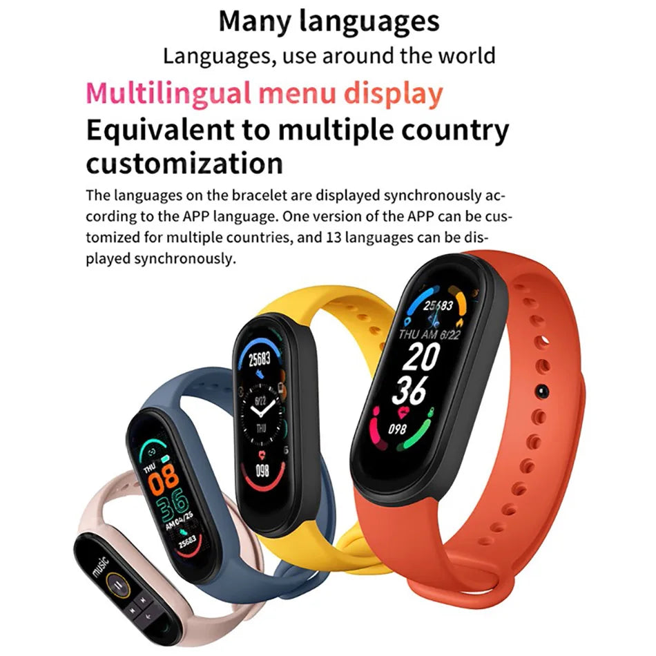 M6 Fitness Smartwatch with Heart & BP Monitor